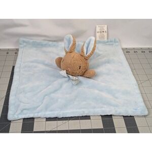 Rabbit Lovey Security Blanket Blue MTY International Plush Stuffed Animal Toy